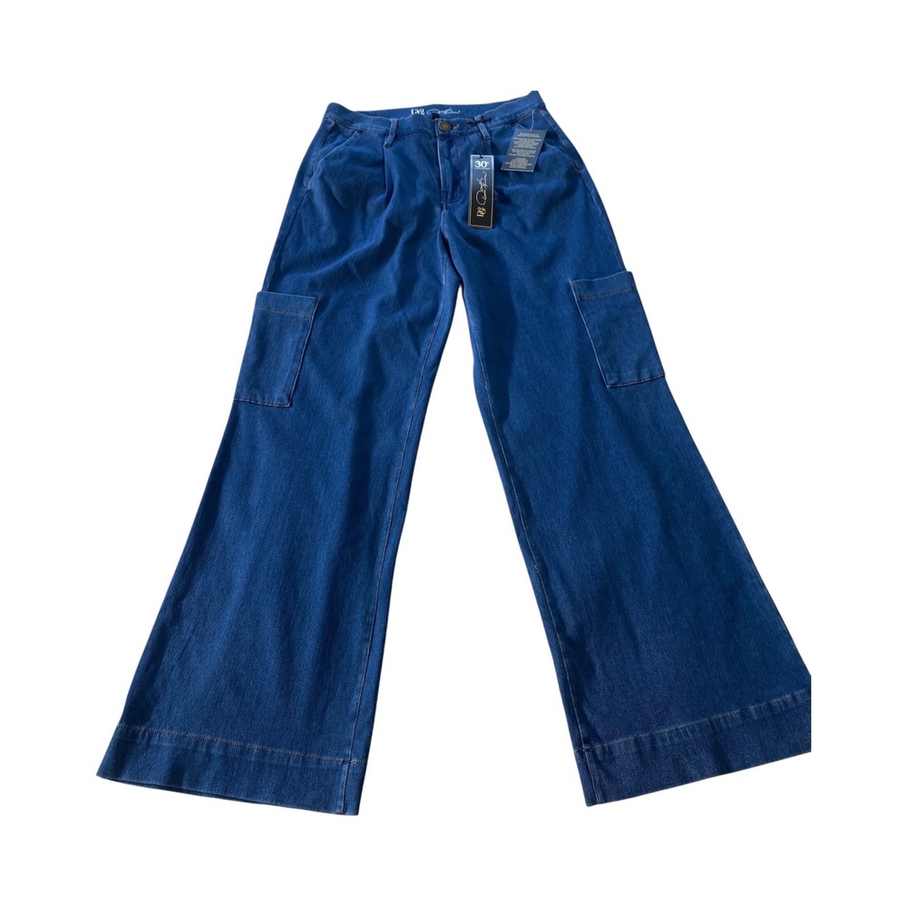 NWT D&G Denim Cargo Wide Leg‎ Pants Women's Size 8 Blue